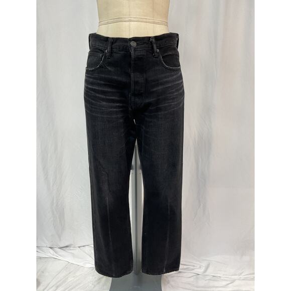 Moussy 'Murrieta' Black Cotton Wide Straight Leg Denim Jean Size 26 - Picture 2 of 5